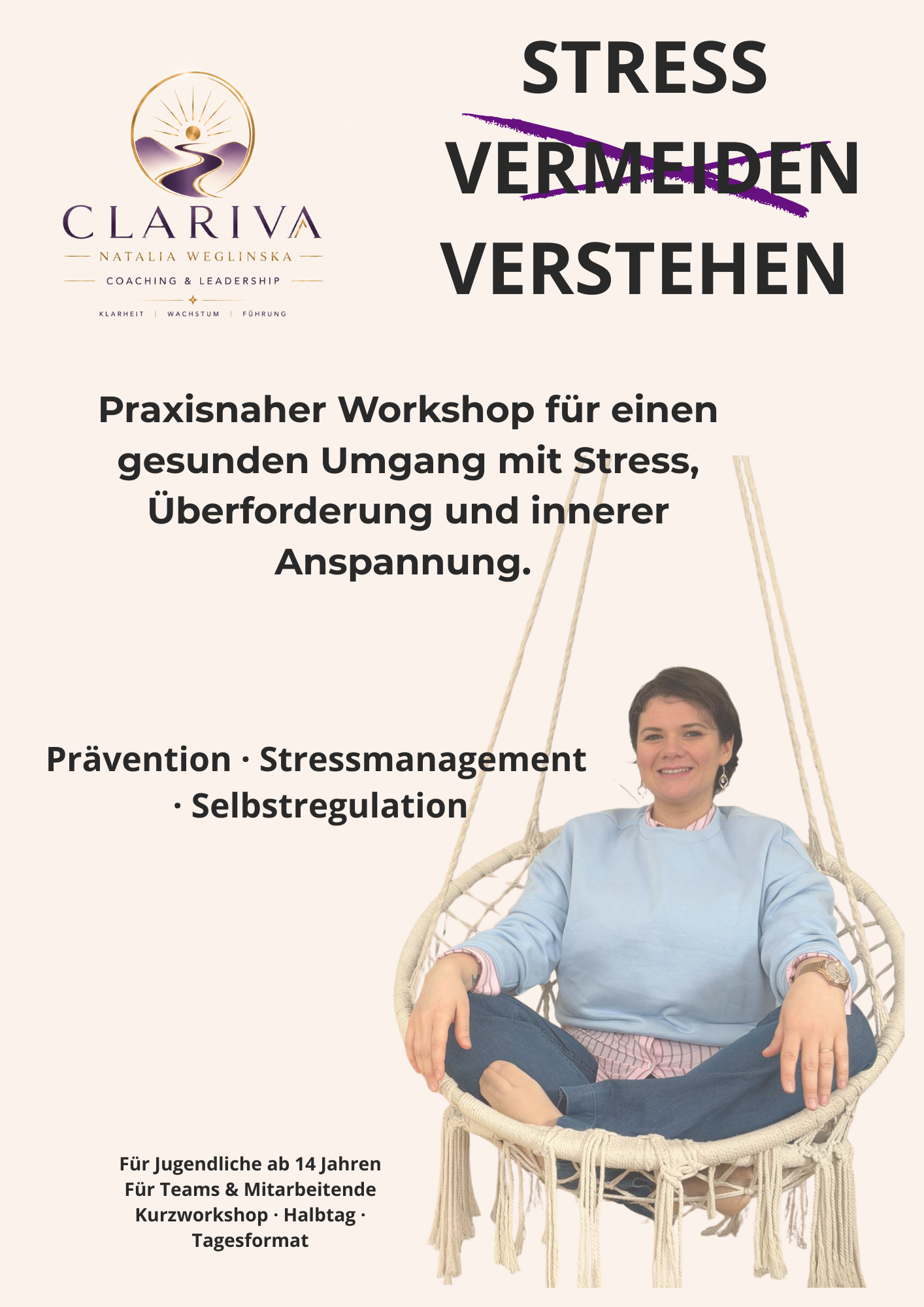 Informationsbroschüre zum CLARIVA Workshop Stress vermeiden verstehen